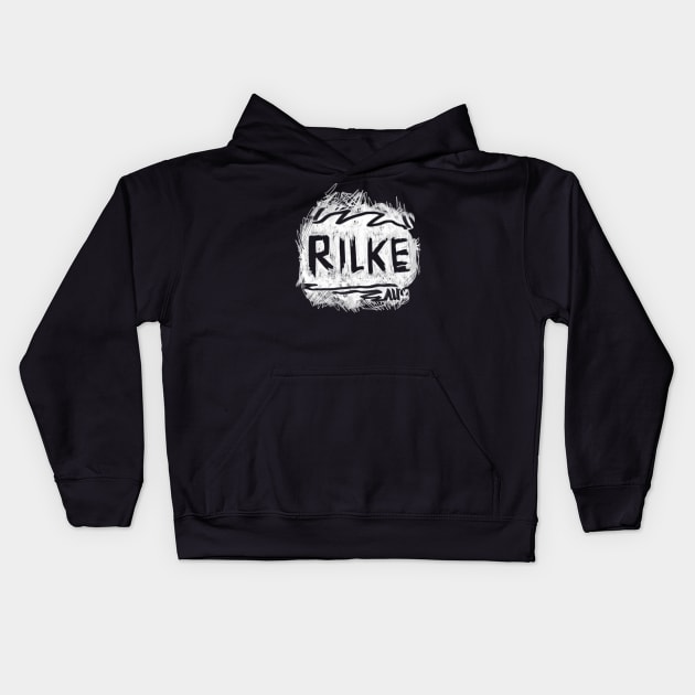 Famous Poet: Rilke Kids Hoodie by badlydrawnbabe